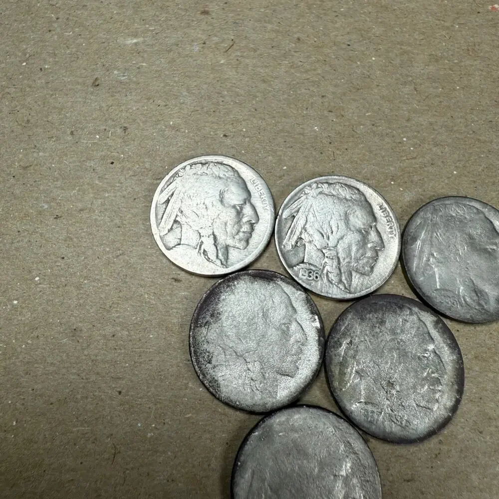 [Lot of 6] 1936 1935 and more Buffalo Nickels FIVE CENTS us coins Vintage